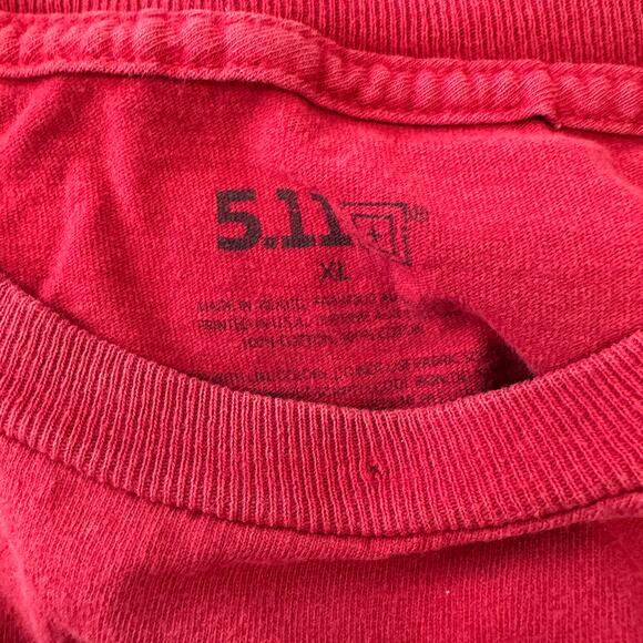 Vintage Y2K Tactical Gun Skeleton Grunge Skater Red Tee Casual Men's XL - Picture 6 of 6